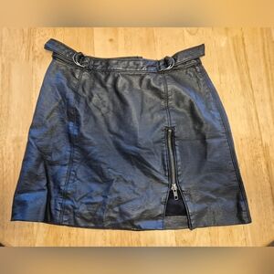 Free People Black Faux Leather Skirt Size 0